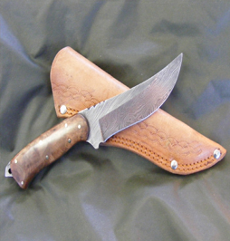 hunting knife damascus 14